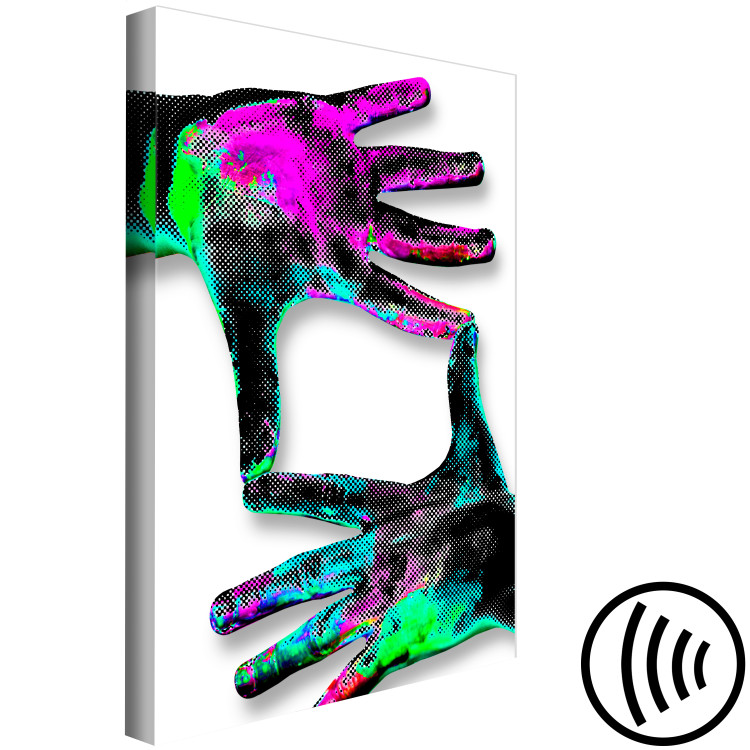 Canvas Print Frame in Hands (1-part) - Colorful Hand Arrangement on White 118245 additionalImage 6