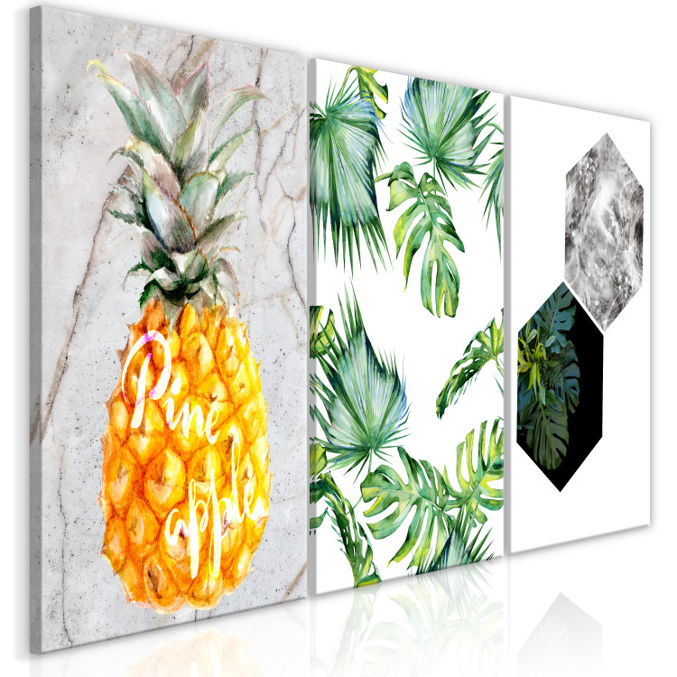 Canvas Print Symbols of the tropics - a triptych of tropical nature and marble 118445 additionalImage 2