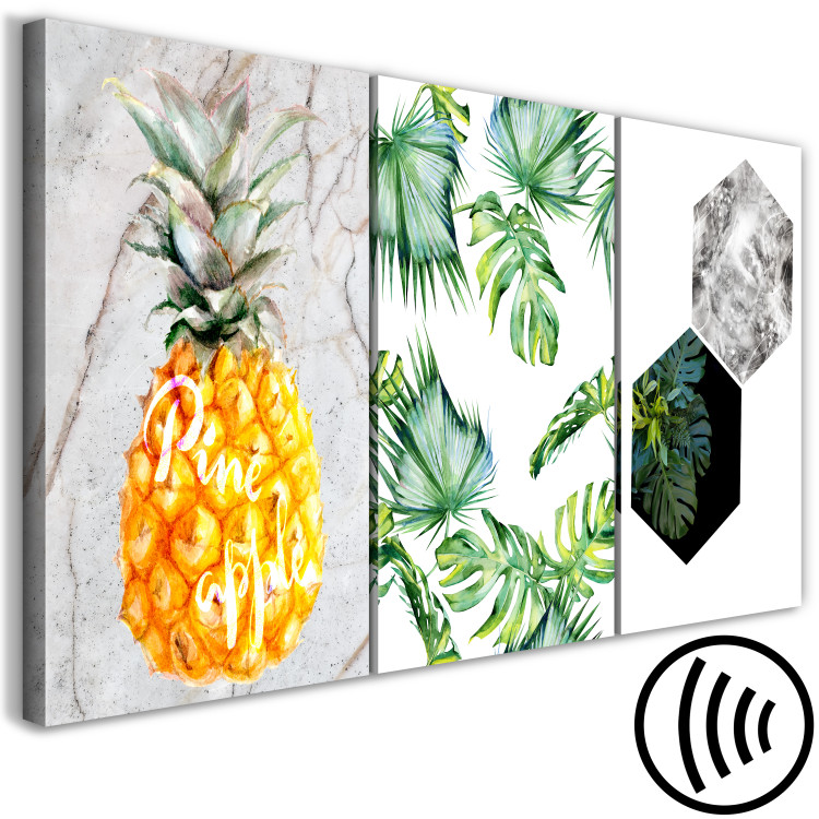 Canvas Print Symbols of the tropics - a triptych of tropical nature and marble 118445 additionalImage 6