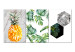 Canvas Print Symbols of the tropics - a triptych of tropical nature and marble 118445