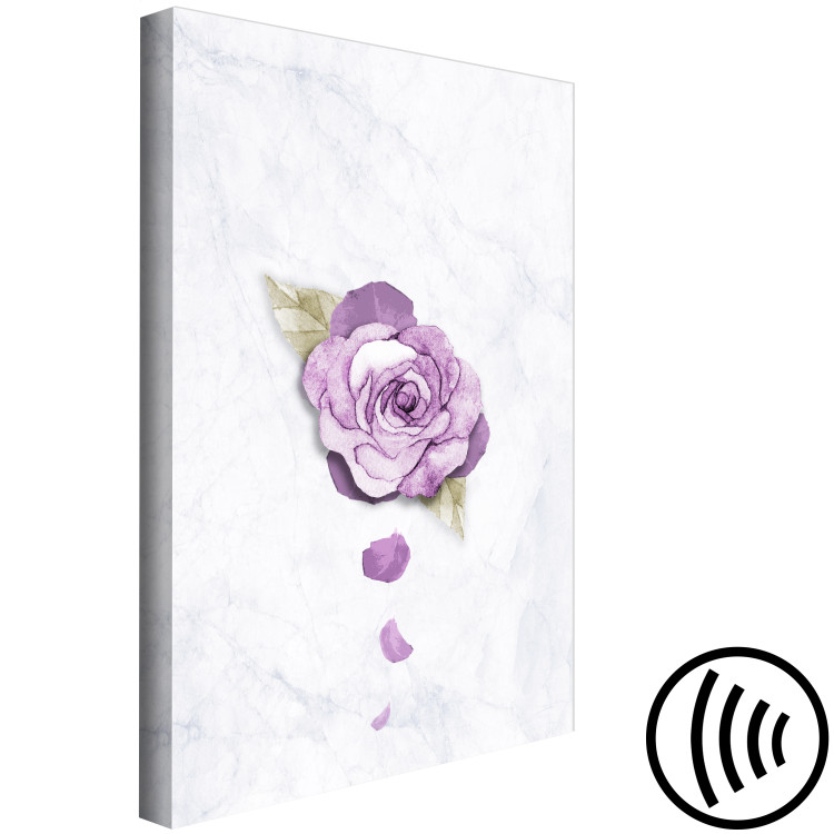 Canvas Print Watercolor rose - a purple plant on a light marble background 118545 additionalImage 6