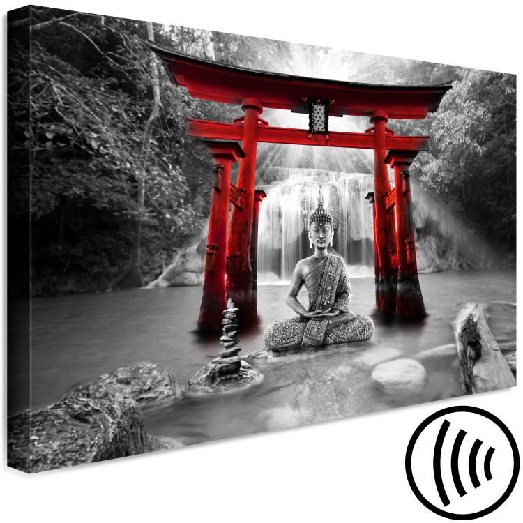 Canvas Buddha Smile (1 Part) Wide Red 121945 additionalImage 6