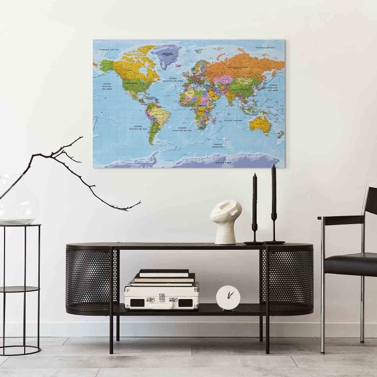 Canvas Italian World Map (1-part) - Continents in Vivid Colors 122345 additionalImage 3