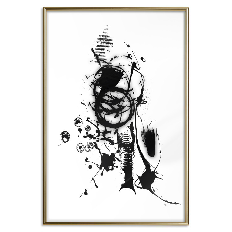 Poster Naughty Thoughts - black patterns in an abstract motif on a white background 122745 additionalImage 18