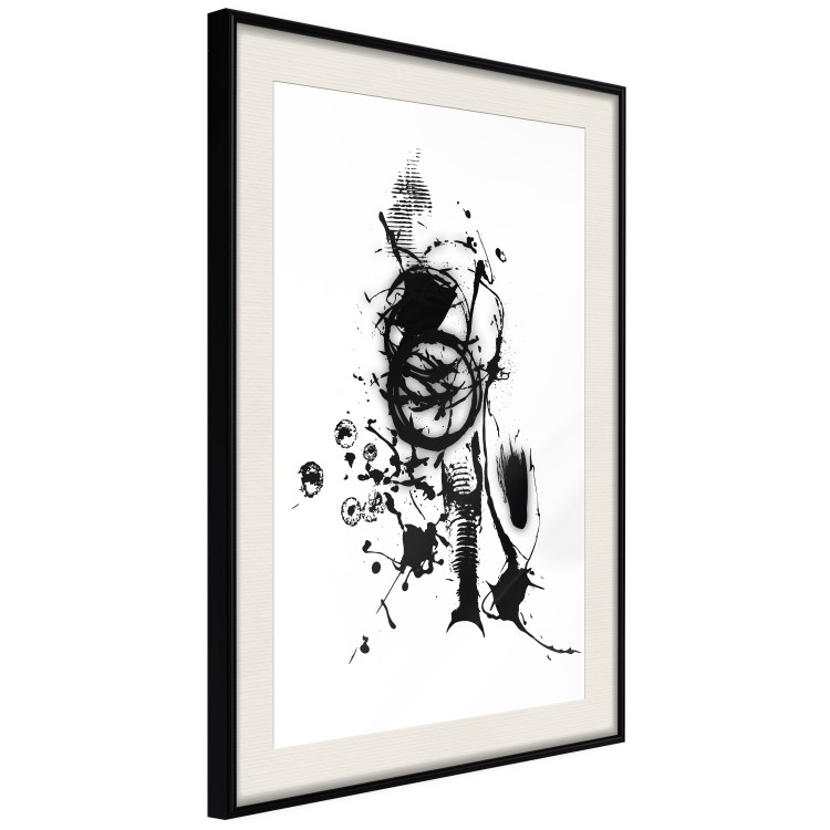 Poster Naughty Thoughts - black patterns in an abstract motif on a white background 122745 additionalImage 3