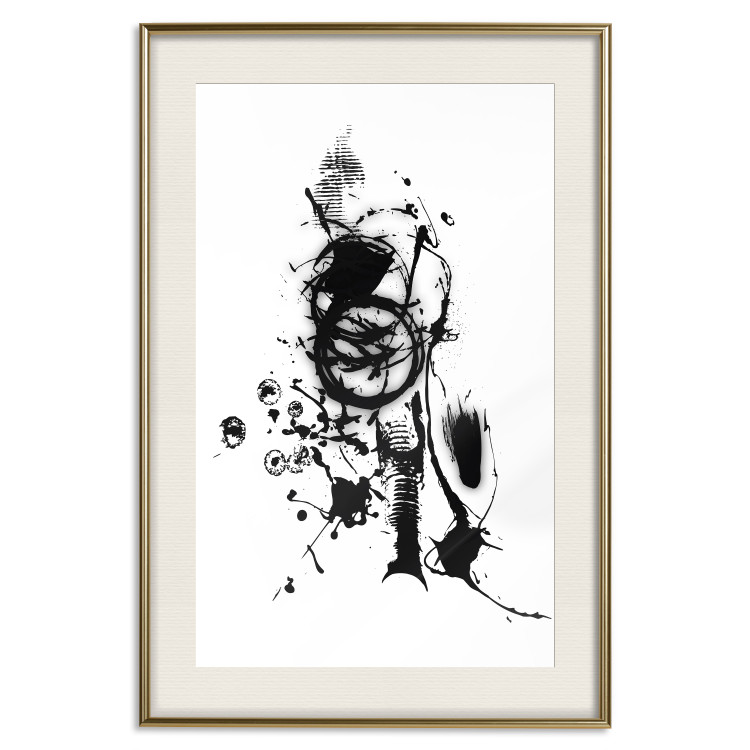 Poster Naughty Thoughts - black patterns in an abstract motif on a white background 122745 additionalImage 25