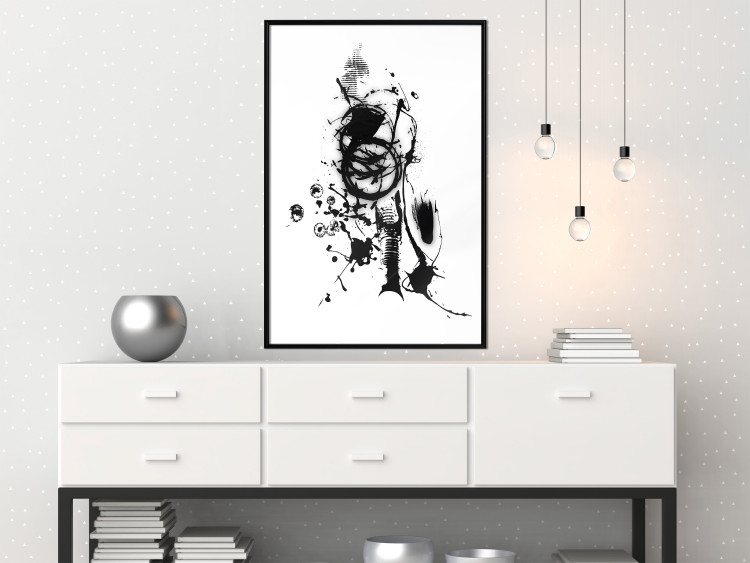 Poster Naughty Thoughts - black patterns in an abstract motif on a white background 122745 additionalImage 5