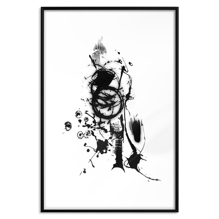 Poster Naughty Thoughts - black patterns in an abstract motif on a white background 122745 additionalImage 19