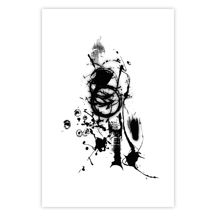 Poster Naughty Thoughts - black patterns in an abstract motif on a white background 122745 additionalImage 17