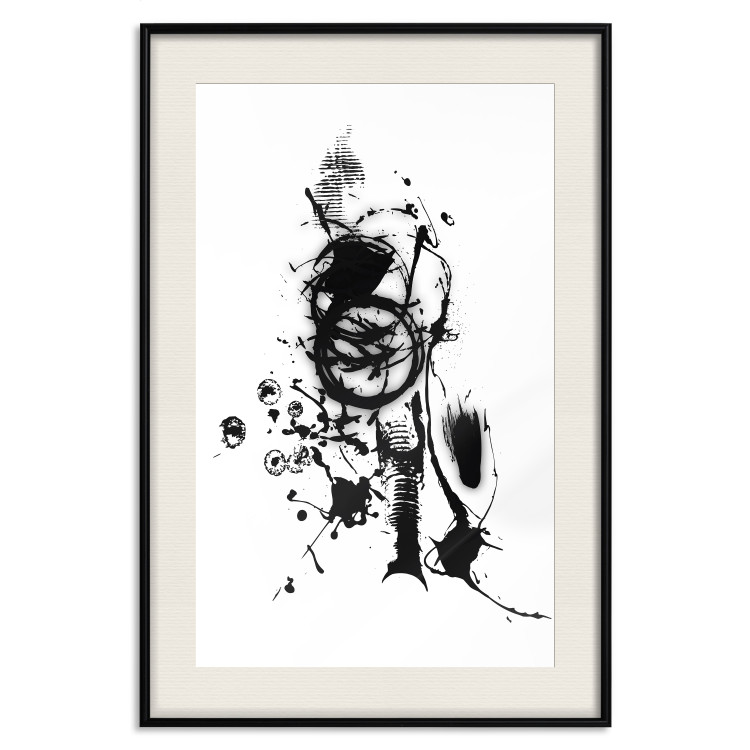 Poster Naughty Thoughts - black patterns in an abstract motif on a white background 122745 additionalImage 26