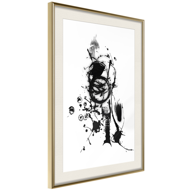 Poster Naughty Thoughts - black patterns in an abstract motif on a white background 122745 additionalImage 2