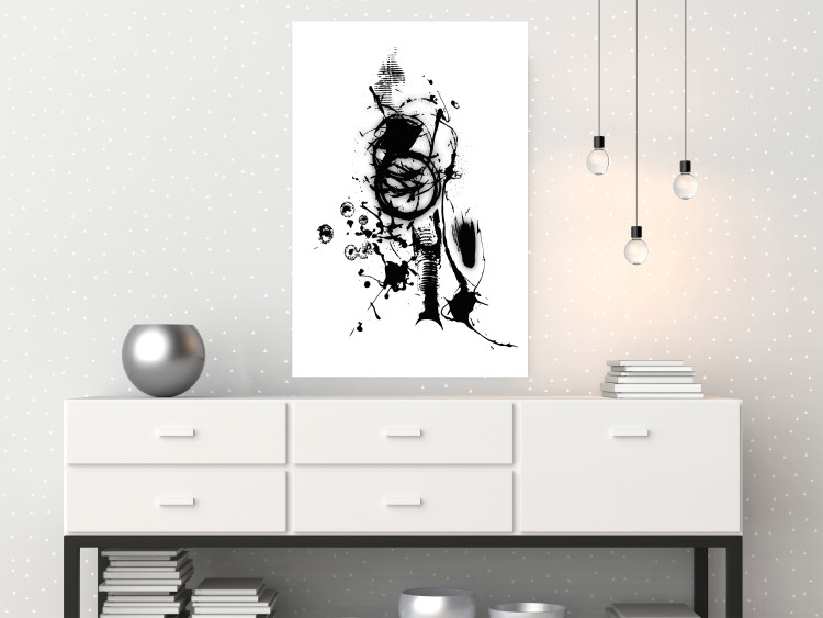 Poster Naughty Thoughts - black patterns in an abstract motif on a white background 122745 additionalImage 24