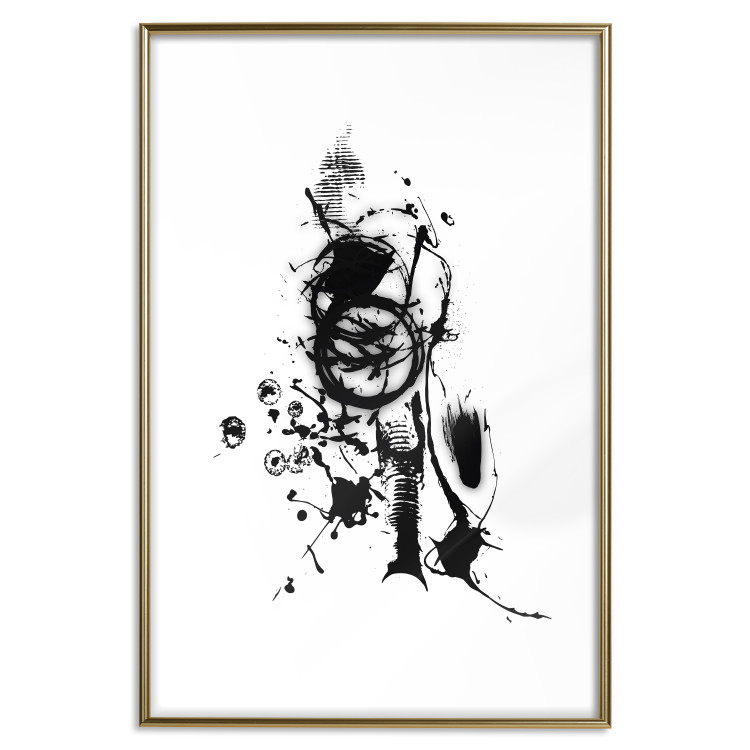Poster Naughty Thoughts - black patterns in an abstract motif on a white background 122745 additionalImage 27