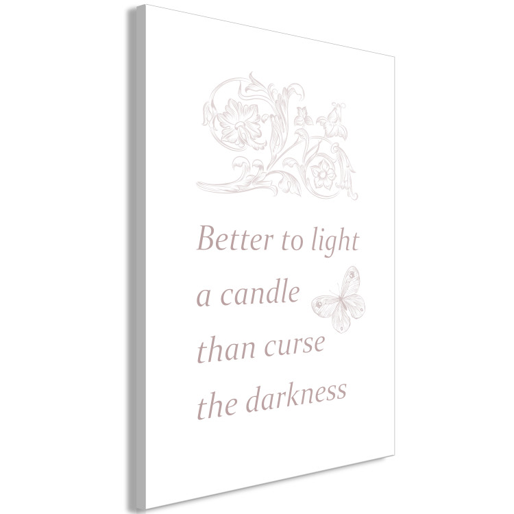 Canvas Art Print A light in the tunnel - motivational quote in English with ornaments 122845 additionalImage 2