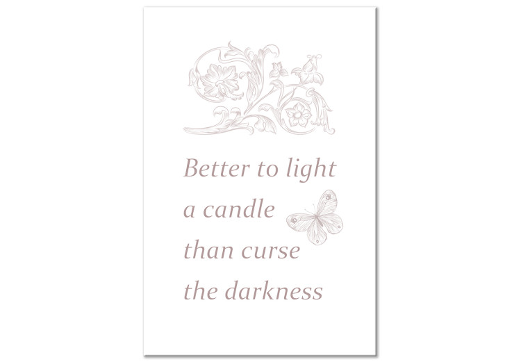 Canvas Art Print A light in the tunnel - motivational quote in English with ornaments 122845