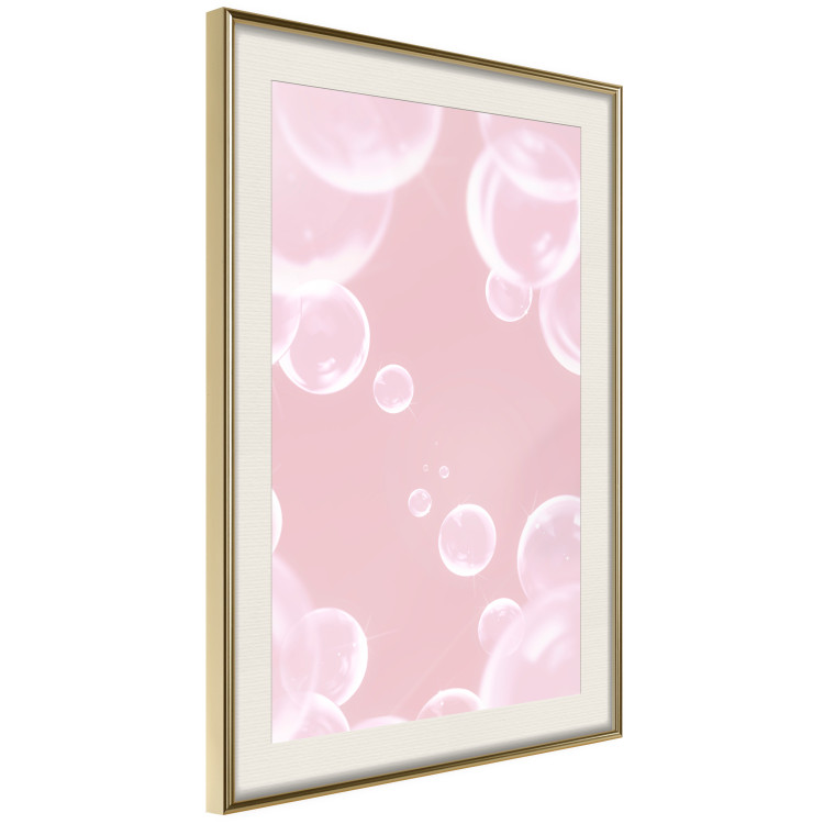 Wall Poster Subtle Breeze - shiny soap bubbles flying on a pink background 122945 additionalImage 2