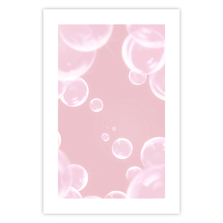 Wall Poster Subtle Breeze - shiny soap bubbles flying on a pink background 122945 additionalImage 19