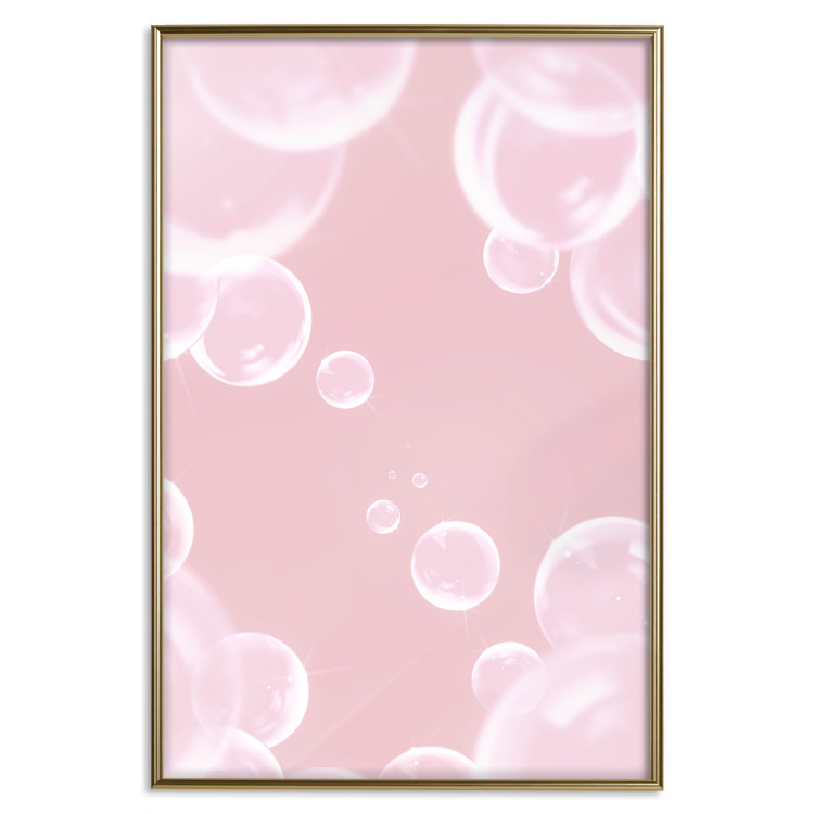 Wall Poster Subtle Breeze - shiny soap bubbles flying on a pink background 122945 additionalImage 20