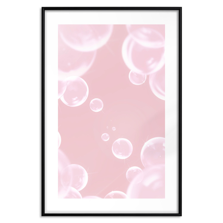 Wall Poster Subtle Breeze - shiny soap bubbles flying on a pink background 122945 additionalImage 15