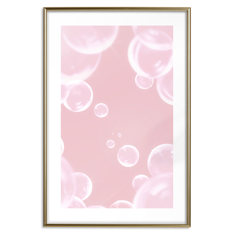 Wall Poster Subtle Breeze - shiny soap bubbles flying on a pink background 122945 additionalImage 16