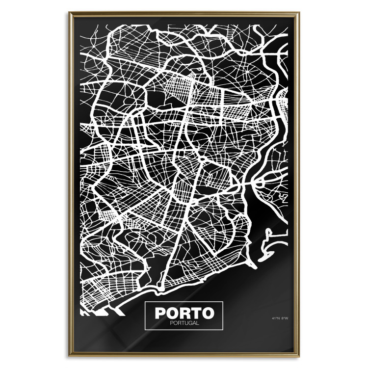 Poster Negative Map: Porto - black and white city map in Portugal 123045 additionalImage 20
