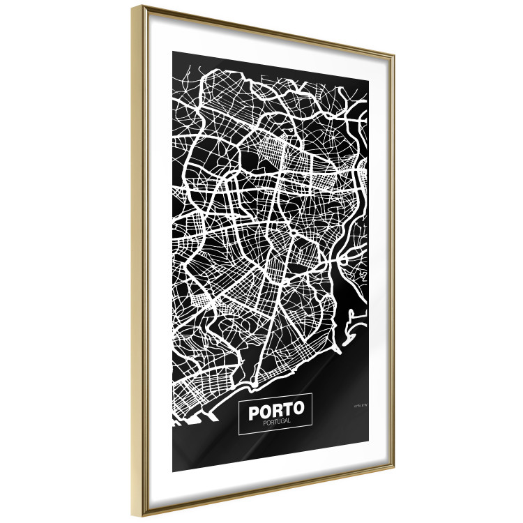 Poster Negative Map: Porto - black and white city map in Portugal 123045 additionalImage 6