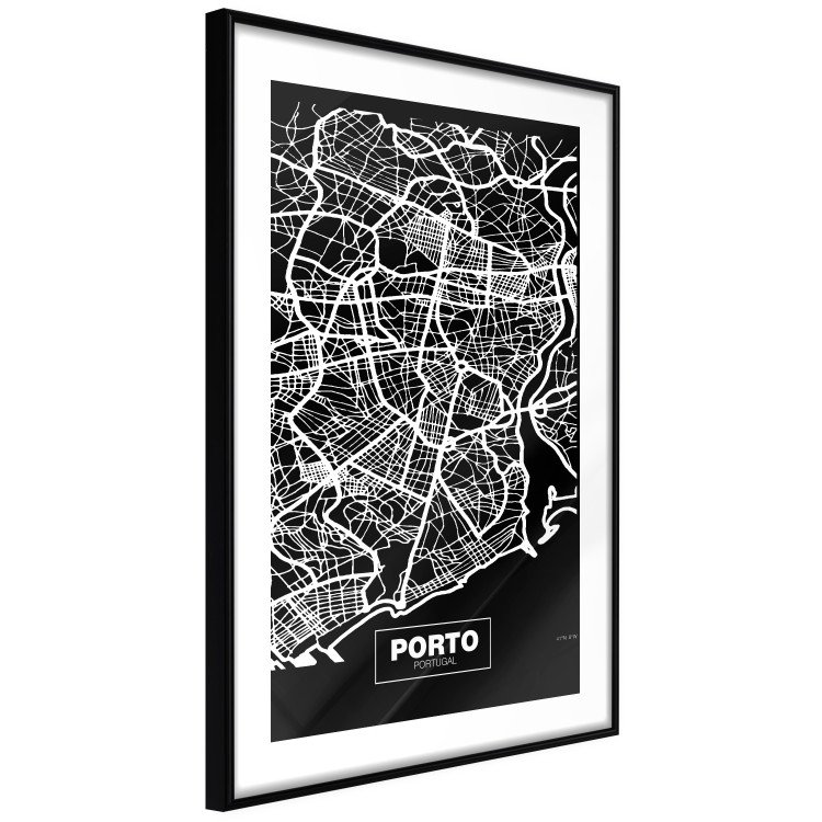 Poster Negative Map: Porto - black and white city map in Portugal 123045 additionalImage 13