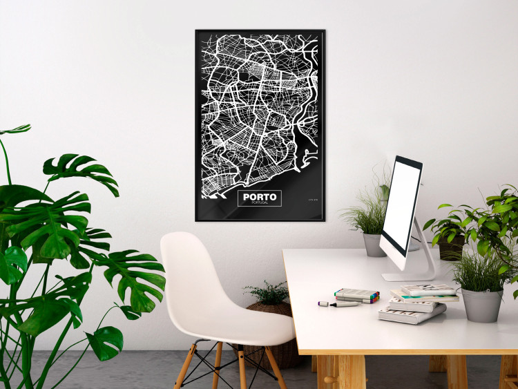 Poster Negative Map: Porto - black and white city map in Portugal 123045 additionalImage 5
