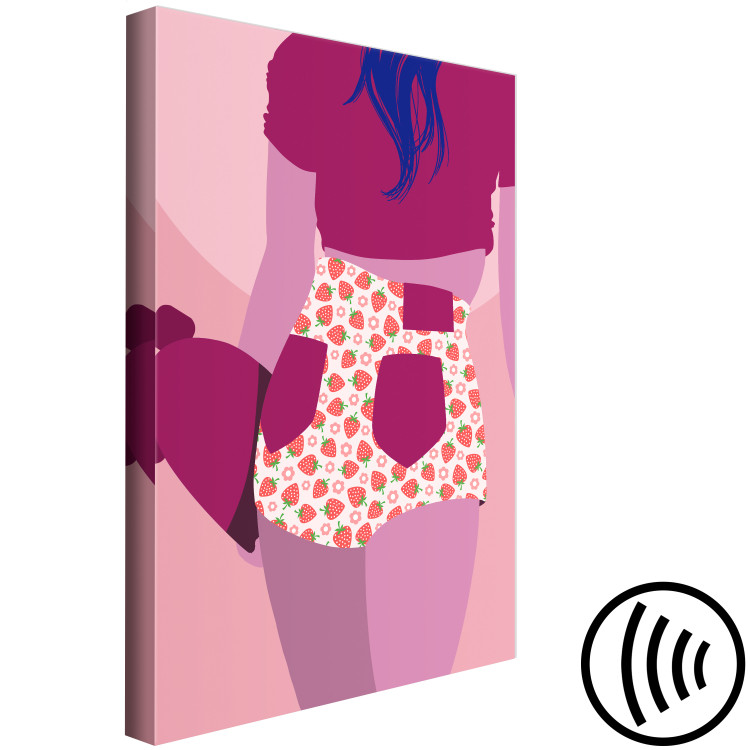 Canvas Print Woman in shorts - pink and purple graphic with a woman silhouette 123345 additionalImage 6