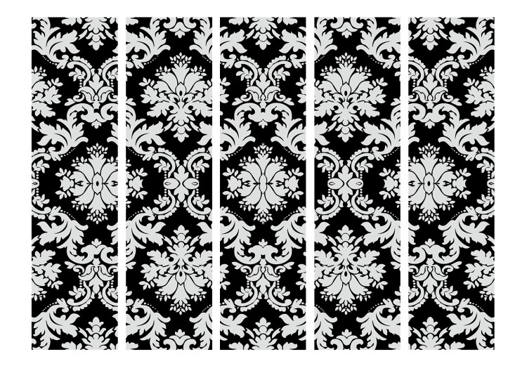 Room Separator Touch of Elegance II (5-piece) - black-and-white baroque ornaments 124045 additionalImage 3