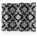 Room Separator Touch of Elegance II (5-piece) - black-and-white baroque ornaments 124045