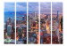 Room Divider Screen Illuminated Chicago II (5-piece) - skyscrapers against the night sky 124145 additionalThumb 3