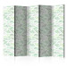 Room Divider Screen Green Waves II (5-piece) - abstraction in leaves on a light background 124345