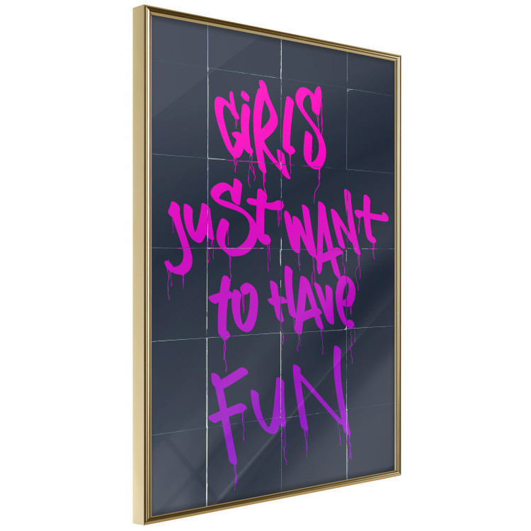 Poster Girls Just Want to Have Fun - English inscription in graffiti style 124445 additionalImage 12