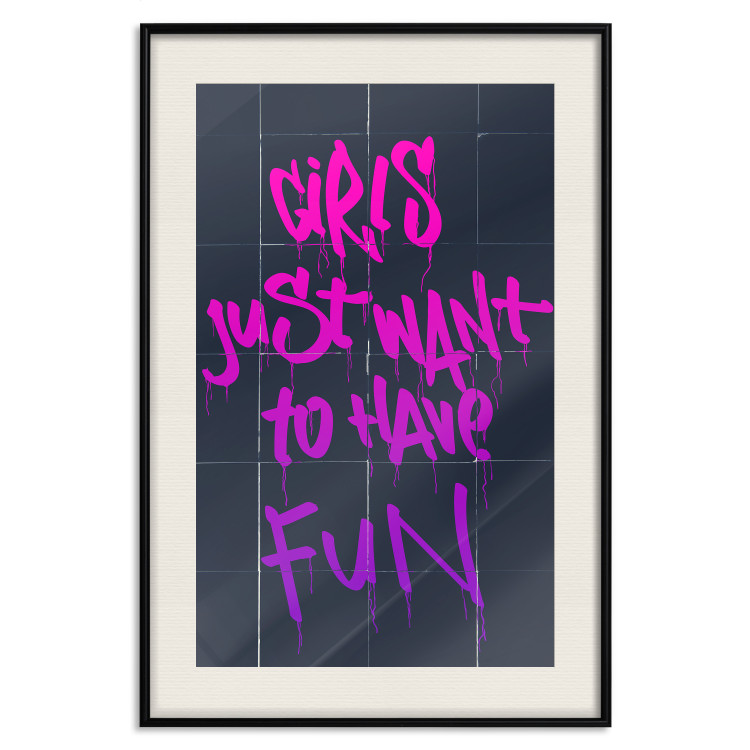 Poster Girls Just Want to Have Fun - English inscription in graffiti style 124445 additionalImage 20
