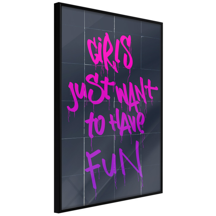 Poster Girls Just Want to Have Fun - English inscription in graffiti style 124445 additionalImage 12