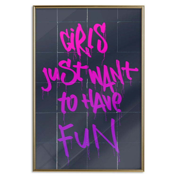 Poster Girls Just Want to Have Fun - English inscription in graffiti style 124445 additionalImage 17