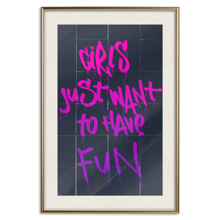 Poster Girls Just Want to Have Fun - English inscription in graffiti style 124445 additionalImage 19