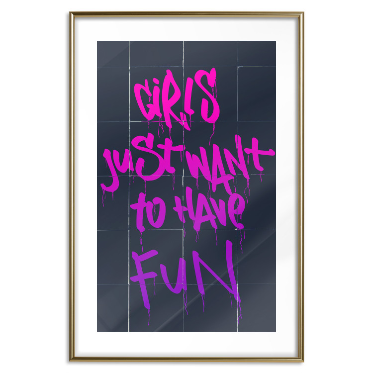 Poster Girls Just Want to Have Fun - English inscription in graffiti style 124445 additionalImage 16
