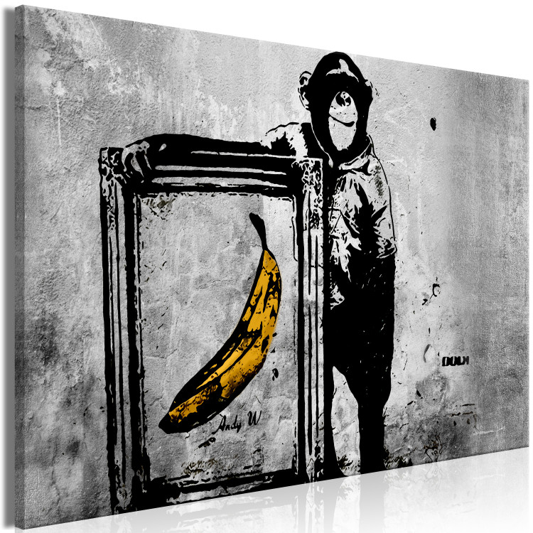 Large canvas print Banksy: Monkey with Frame [Large Format] 125545 additionalImage 2