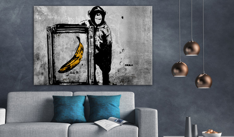 Large canvas print Banksy: Monkey with Frame [Large Format] 125545 additionalImage 5