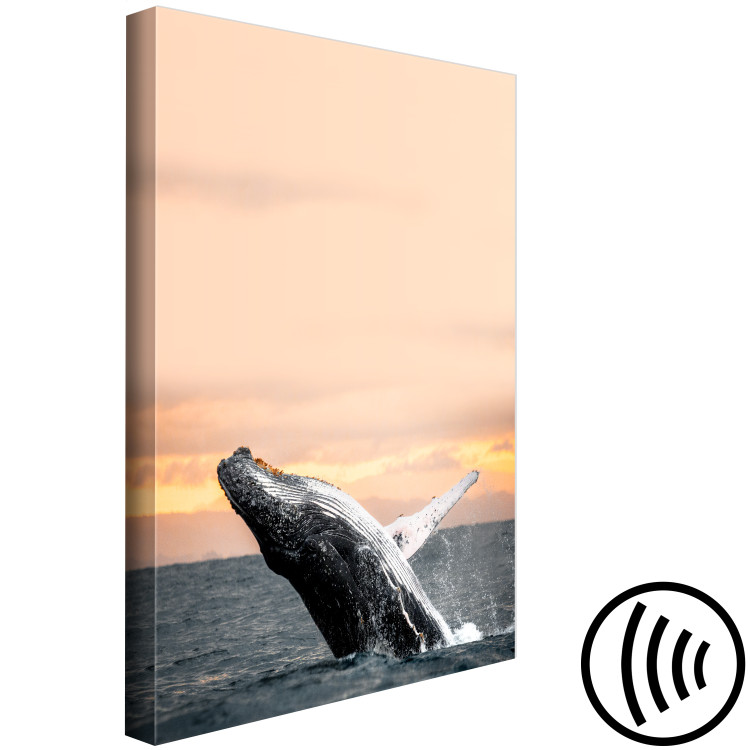 Canvas Print Emerging humpback whale - a whale against the setting sun 126245 additionalImage 6