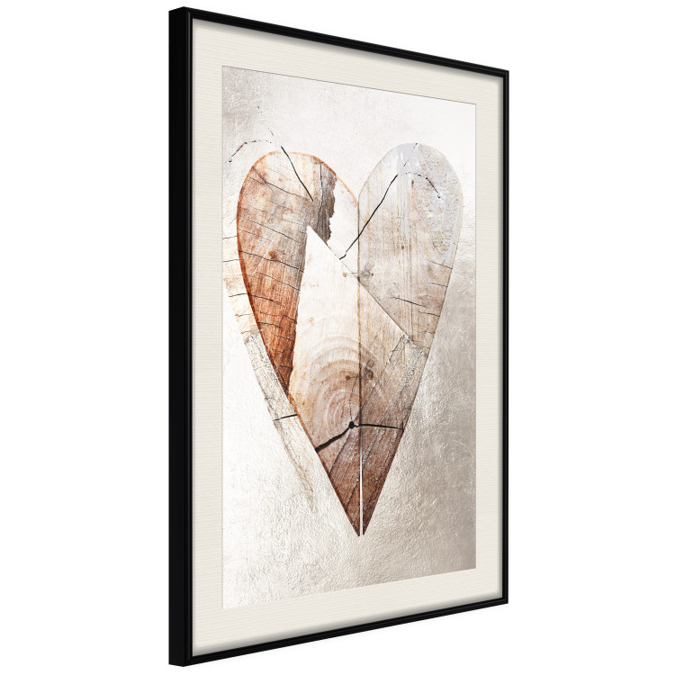 Poster Love Tree - wood texture in the shape of a heart against a wall 127345 additionalImage 14