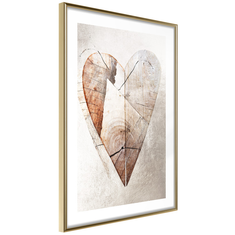 Poster Love Tree - wood texture in the shape of a heart against a wall 127345 additionalImage 11