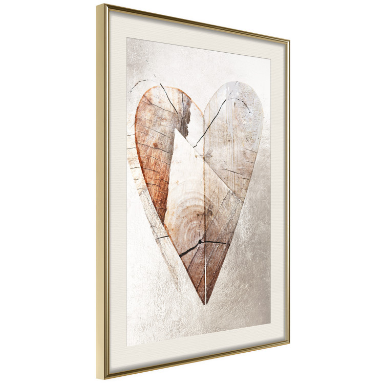 Poster Love Tree - wood texture in the shape of a heart against a wall 127345 additionalImage 13