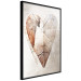 Poster Love Tree - wood texture in the shape of a heart against a wall 127345 additionalThumb 2