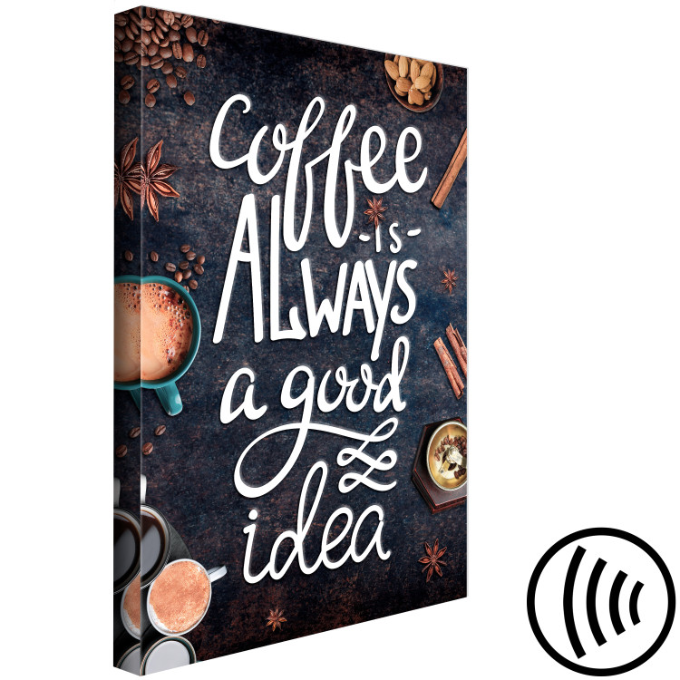 Canvas Art Print Coffee Is Always a Good Idea (1-part) vertical - English text 129145 additionalImage 6