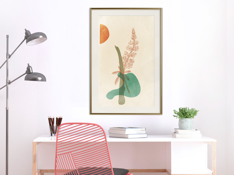 Wall Poster Lupine - unique abstraction with a plant and rounded shapes in boho style 129345 additionalImage 22