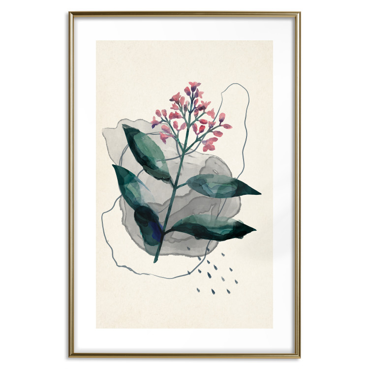 Wall Poster Watercolor Plant - abstract plant with flowers in watercolor style 129545 additionalImage 16