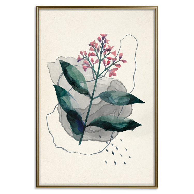 Wall Poster Watercolor Plant - abstract plant with flowers in watercolor style 129545 additionalImage 21
